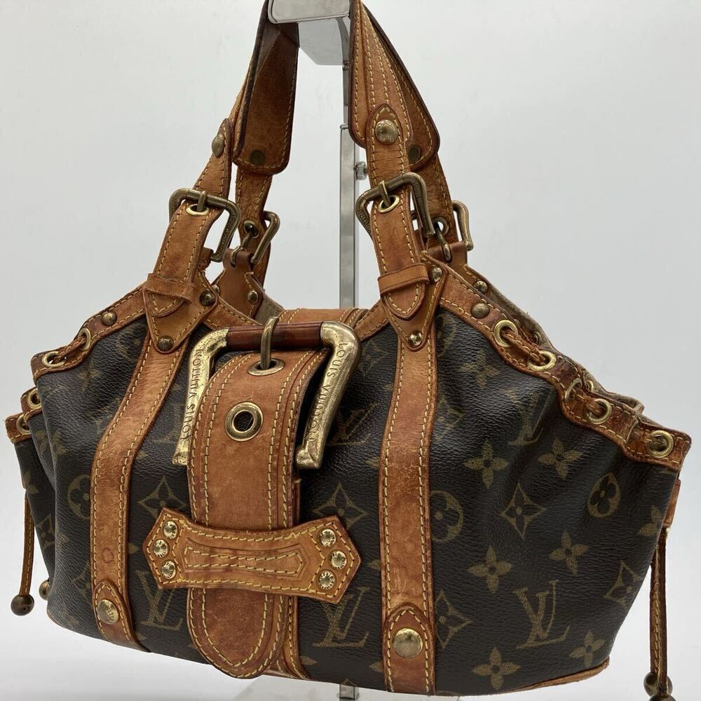 Louis Vuitton Monogram Theda brown Handbag leather bag Brown